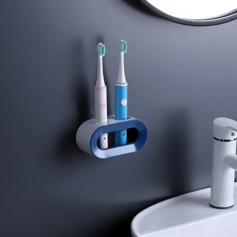 Bathroom Wall-Mounted Toothbrush Holder – Single & Double Hole Organizer