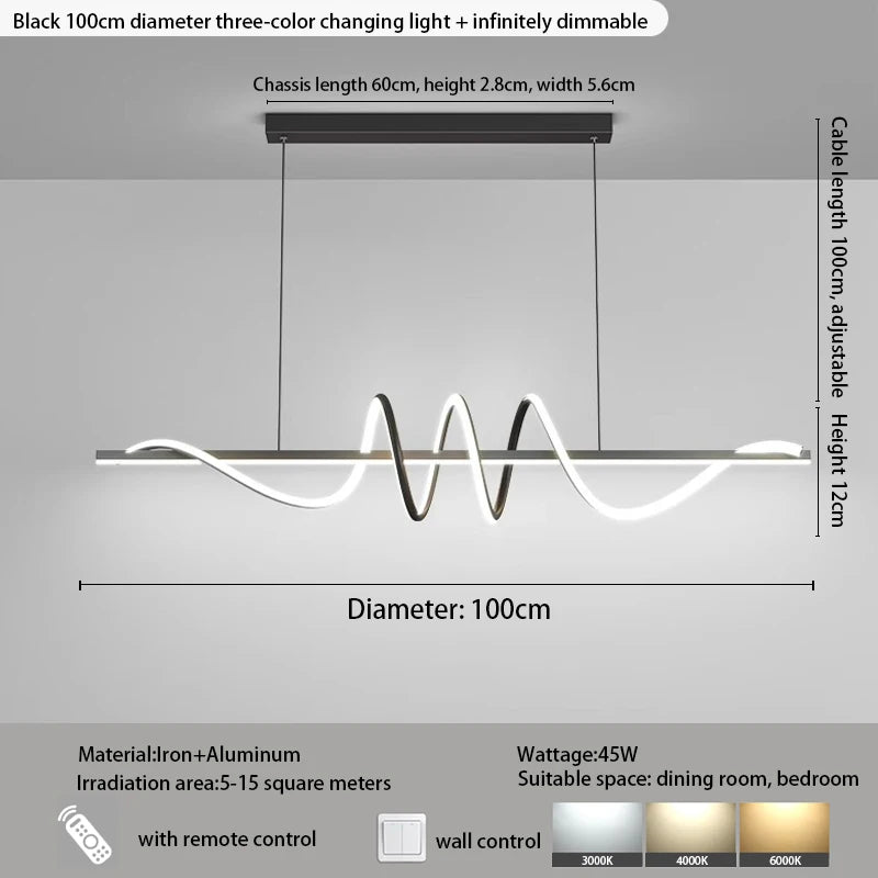 Modern Minimalist Dining Room Chandelier – 2024 Eye-Caring Bar Light