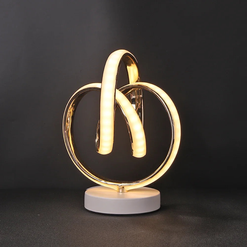Modern LED Spiral Table Lamp – Eye-Caring Curved Light