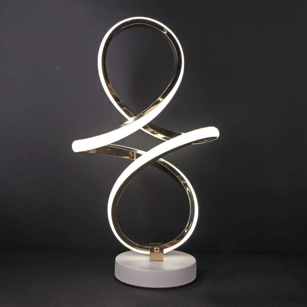 Modern LED Spiral Table Lamp – Eye-Caring Curved Light