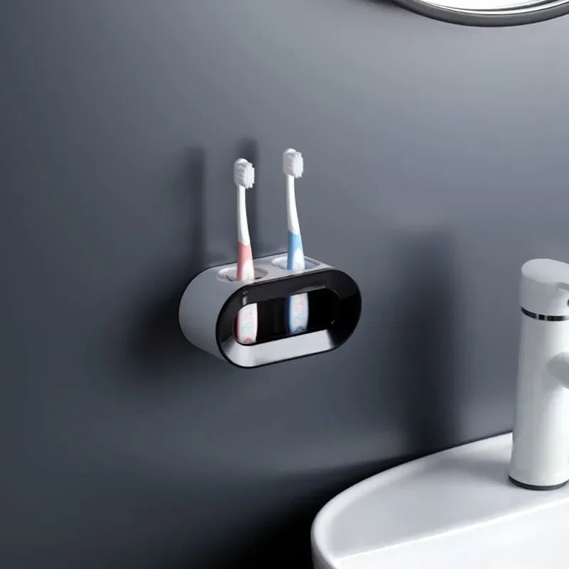 Bathroom Wall-Mounted Toothbrush Holder – Single & Double Hole Organizer
