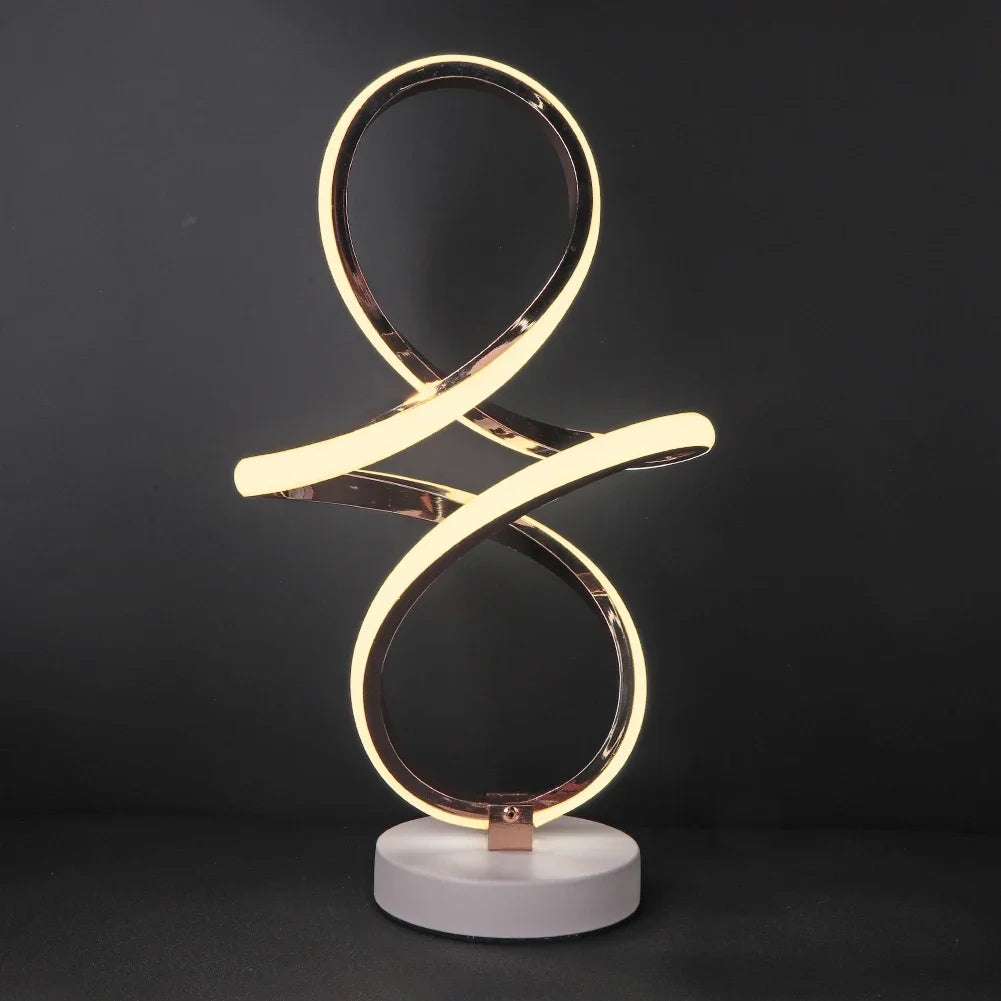 Modern LED Spiral Table Lamp – Eye-Caring Curved Light
