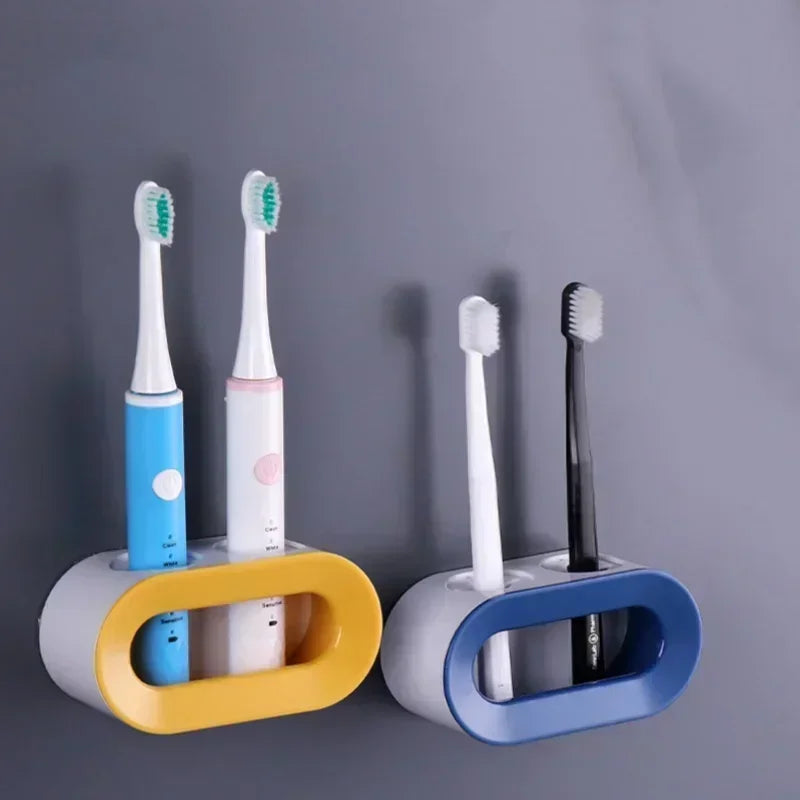 Bathroom Wall-Mounted Toothbrush Holder – Single & Double Hole Organizer