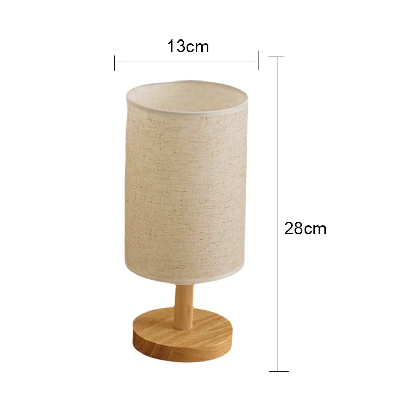 LED Table Lamp – Chinese Style Fabric Shade, Dimmable USB Light