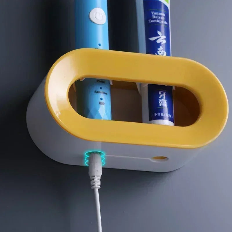 Bathroom Wall-Mounted Toothbrush Holder – Single & Double Hole Organizer