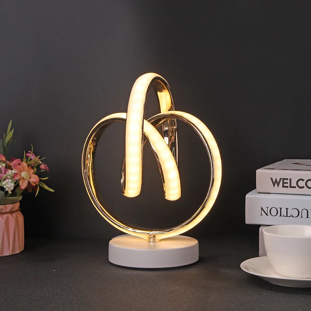 Modern LED Spiral Table Lamp – Eye-Caring Curved Light