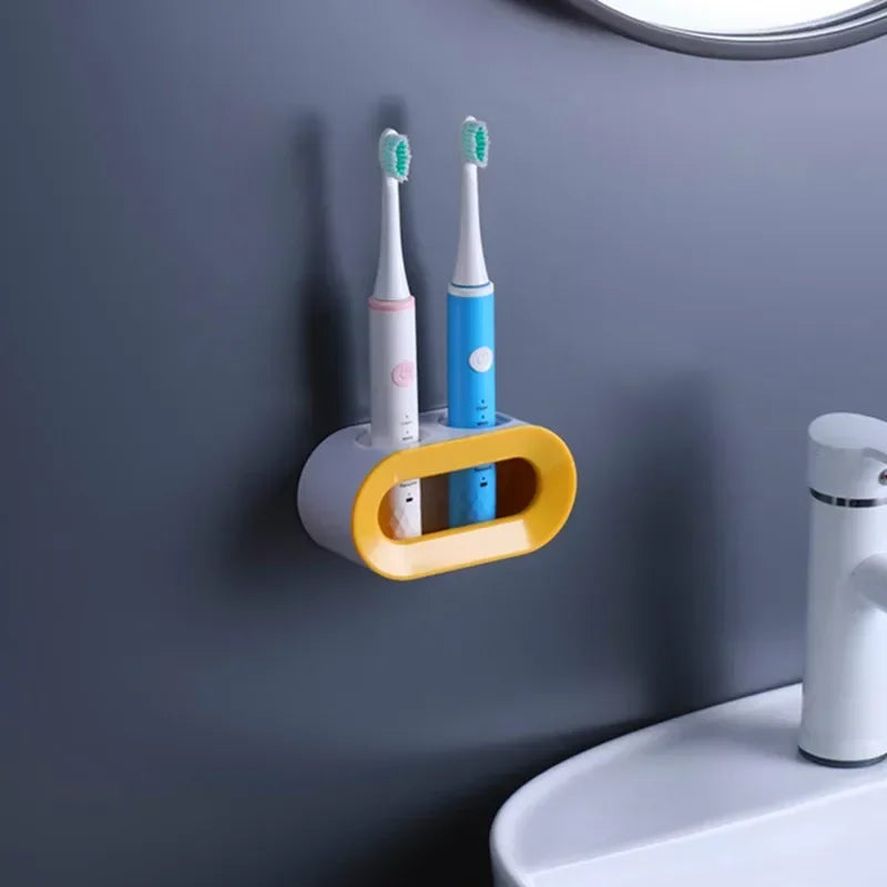 Bathroom Wall-Mounted Toothbrush Holder – Single & Double Hole Organizer