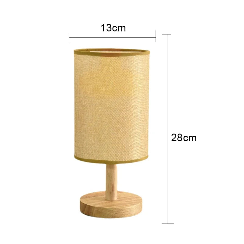LED Table Lamp – Chinese Style Fabric Shade, Dimmable USB Light