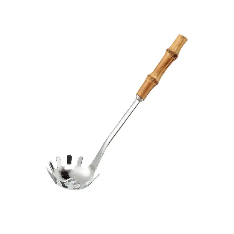 Stainless Steel Kitchen Utensil Set with Bamboo Handles