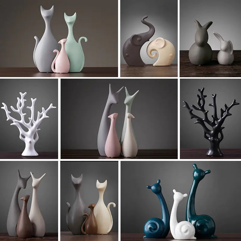 Ceramic Home Decor - Long-tail Black and White Fish