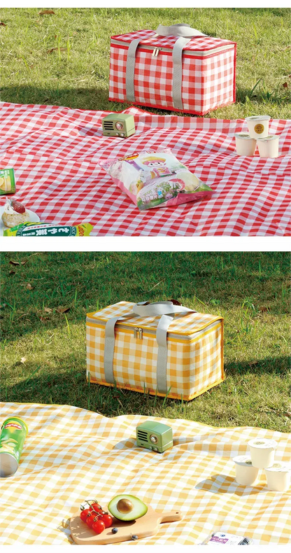 Portable Insulated Picnic Basket with Aluminum Frame