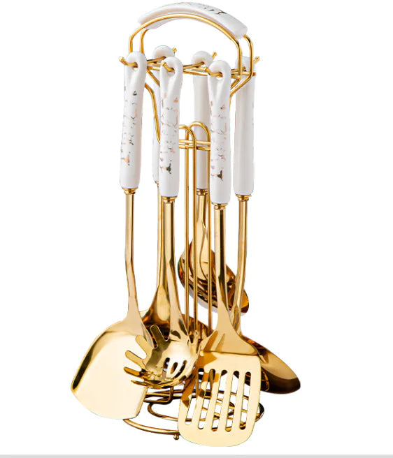 Nordic Luxury Kitchen Utensil Set with Ceramic Handle