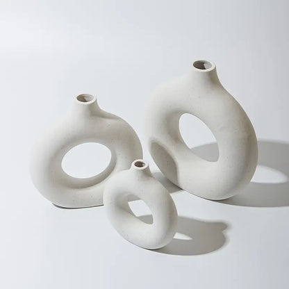 Modern White Ceramic Vase for Home Decor and Events