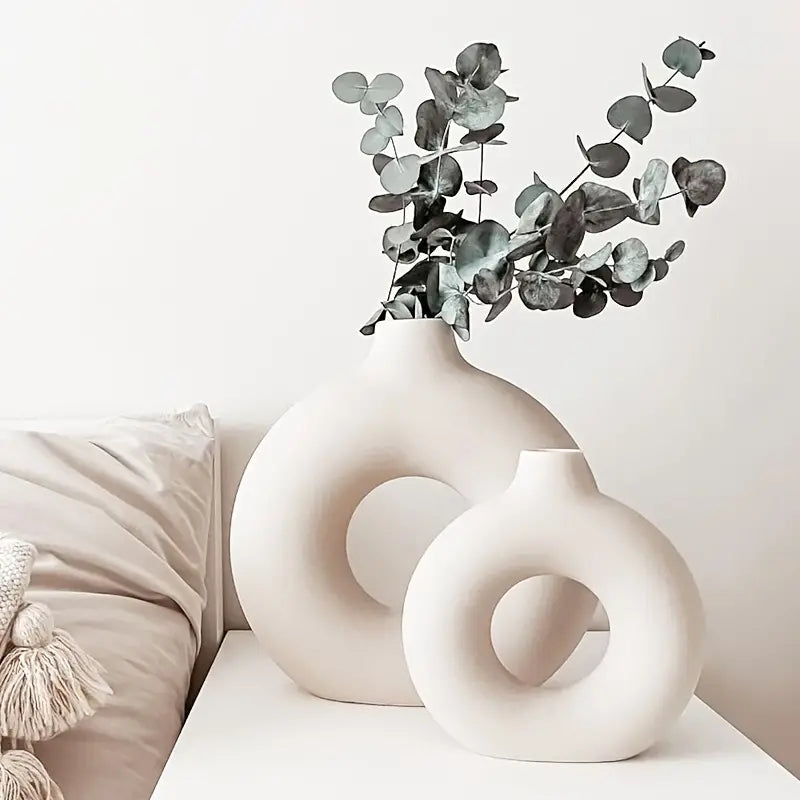 Modern White Ceramic Vase for Home Decor and Events