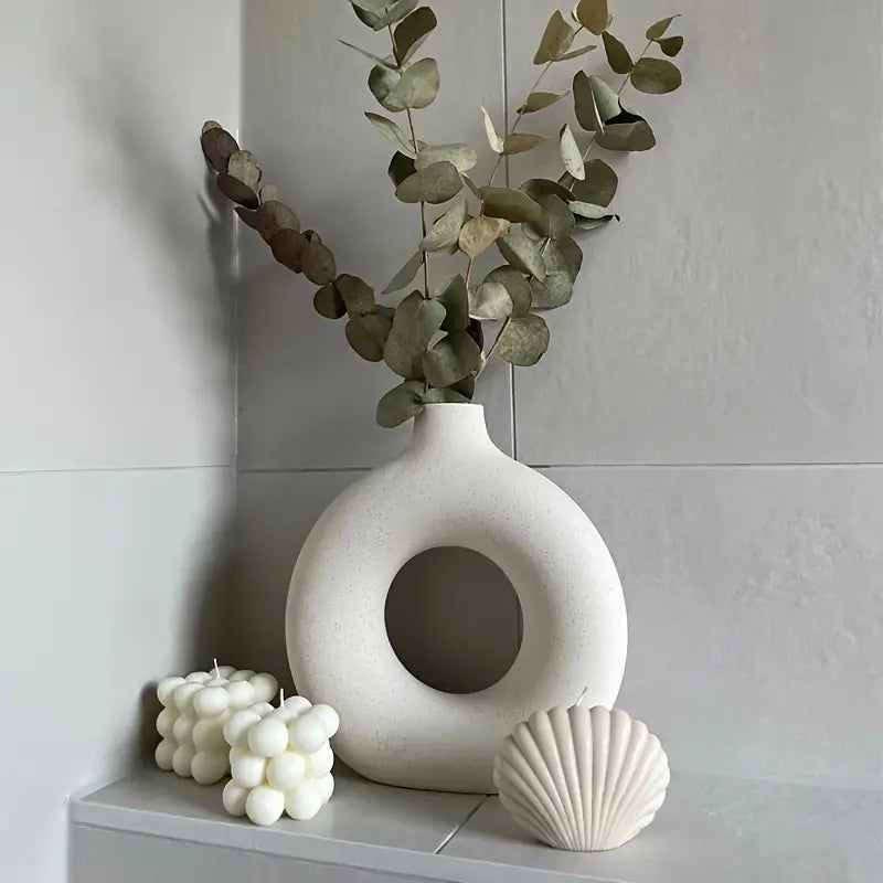 Modern White Ceramic Vase for Home Decor and Events