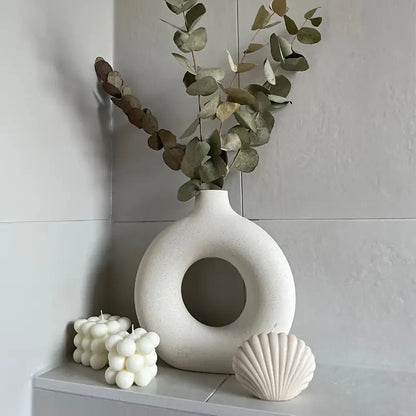 Modern White Ceramic Vase for Home Decor and Events