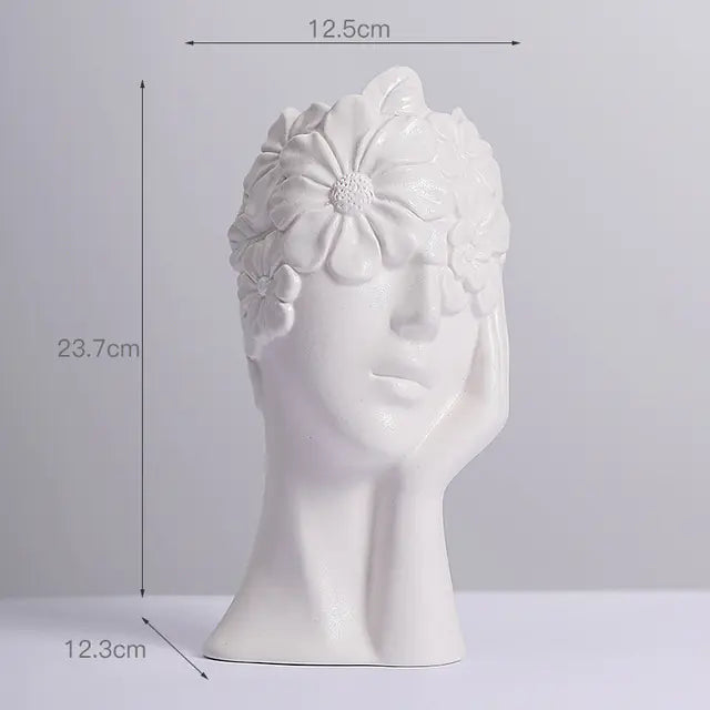 Nordic Simple Matte White Ceramic Body Vase