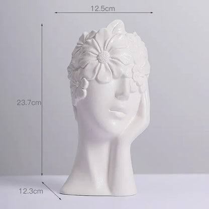 Nordic Simple Matte White Ceramic Body Vase