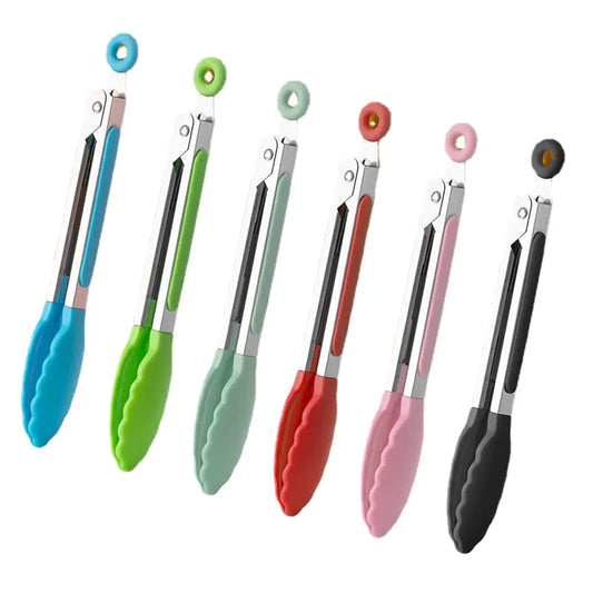 5pcs 7-Inch Silicone Tip Kitchen Tongs