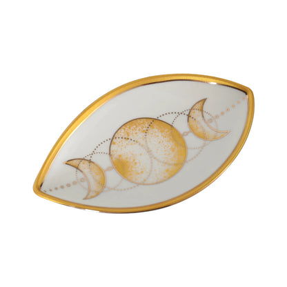 Creative Oval Ceramic Tray with Evil Eye Design