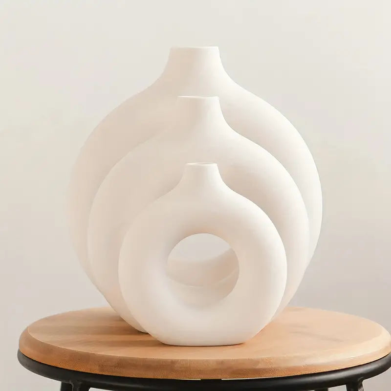 Modern White Ceramic Vase for Home Decor and Events