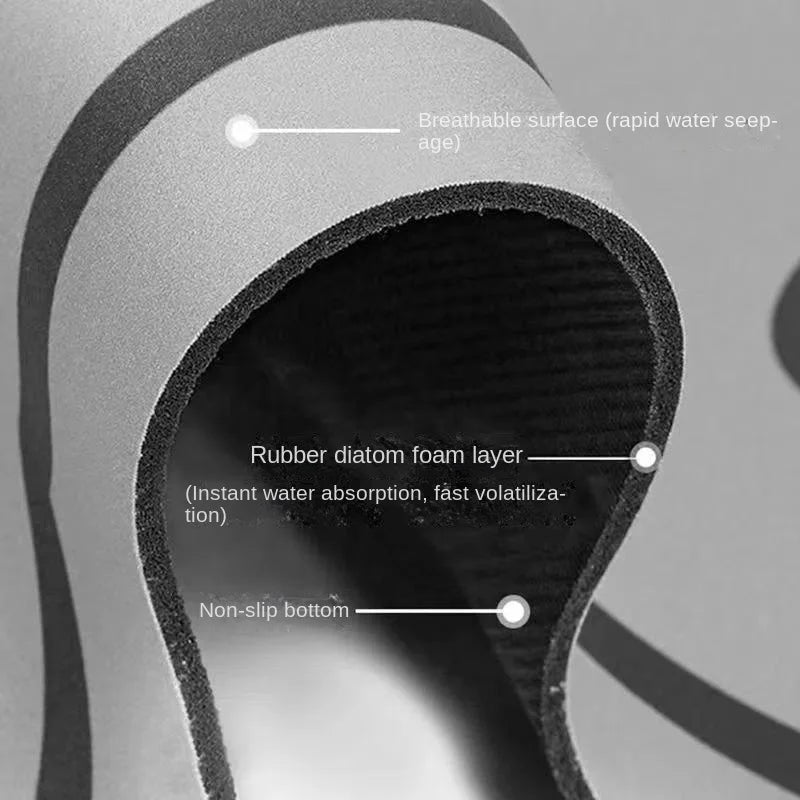 Diatom Bathroom Quick-Drying Mat – Non-Slip & Ultra Absorbent