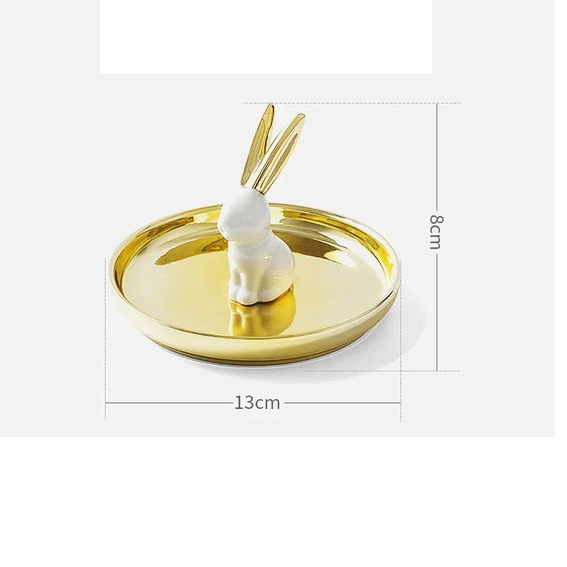 Nordic Gold Ceramic Jewelry Tray