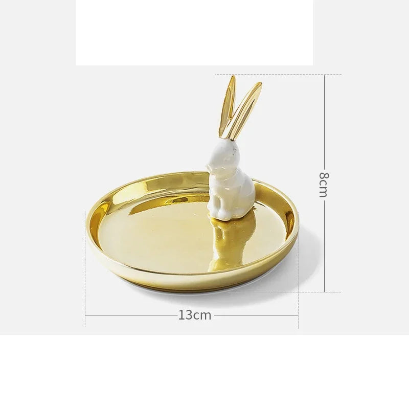 Nordic Gold Ceramic Jewelry Tray