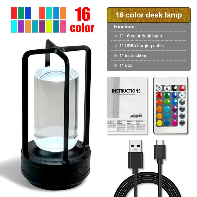 Rechargeable LED Lantern Table Lamp – 16-Color Mood Light