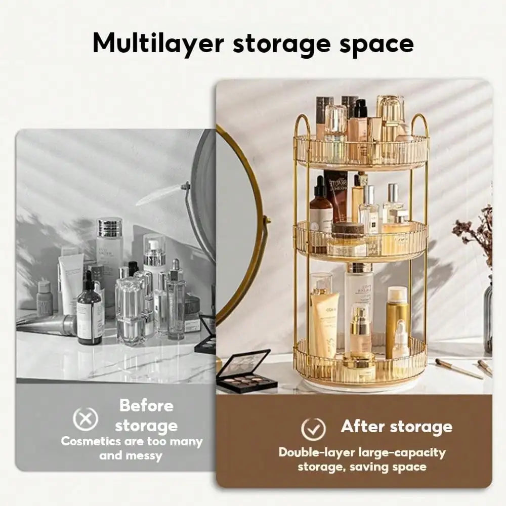 3-Tier Rotating Makeup & Skincare Organizer