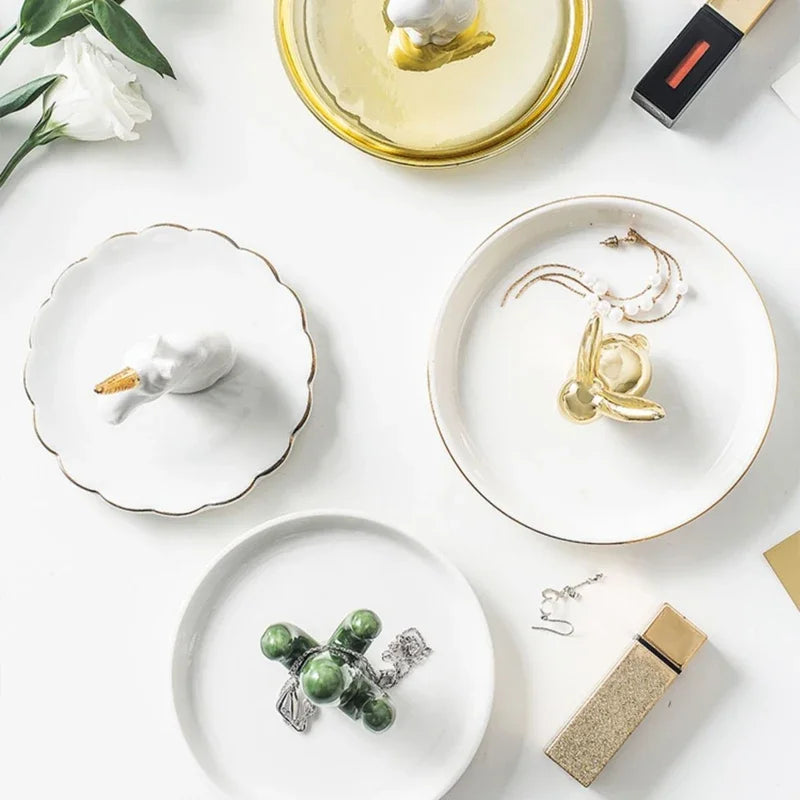Nordic Gold Ceramic Jewelry Tray