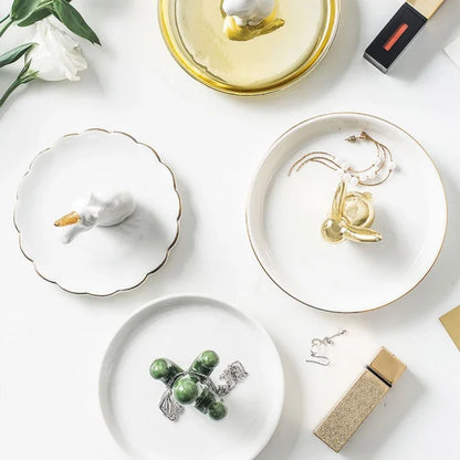 Nordic Gold Ceramic Jewelry Tray