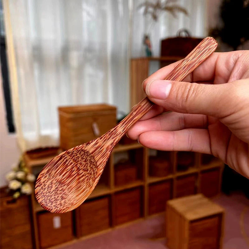 Natural Coconut Wood Bowl & Spoon Set