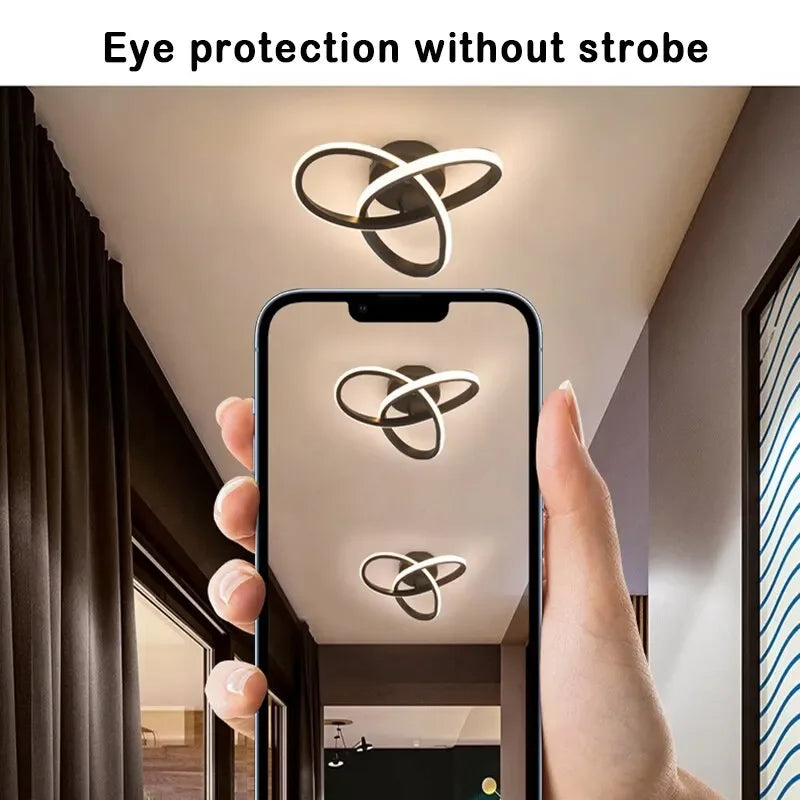 Modern LED Ceiling Lamp – 3-Color Surface-Mount Chandelier