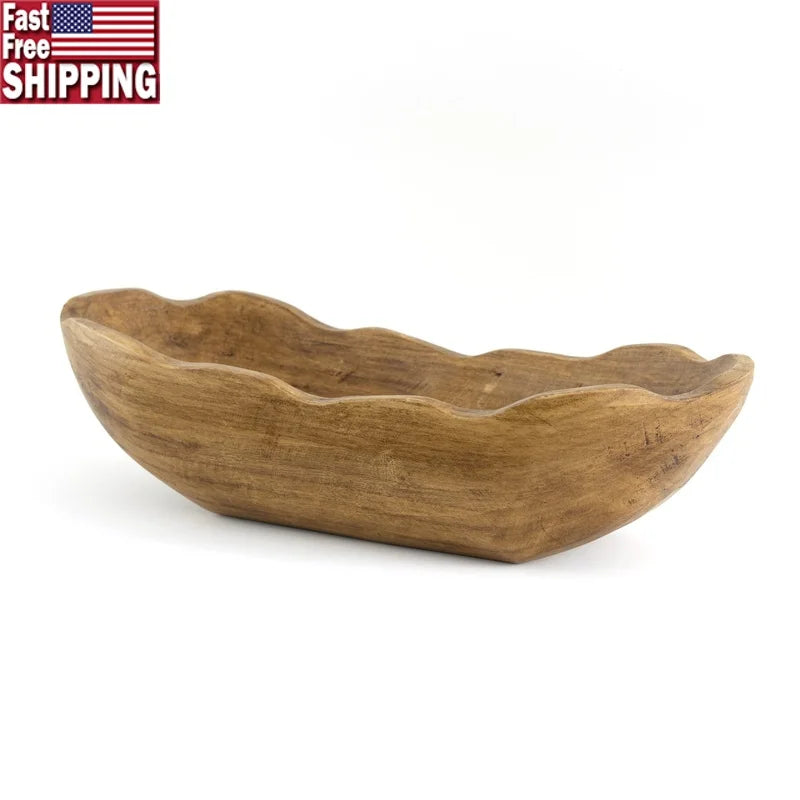 Rustic Paulownia Wood Dough Bowl