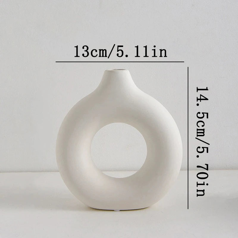 Nordic White Plastic Flower Vase