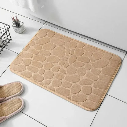 Cobblestone Memory Foam Bath Mat – Non-Slip & Quick Dry