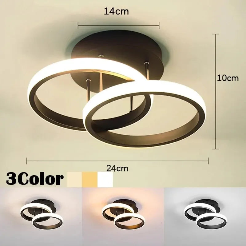 Modern LED Ceiling Lamp – 3-Color Surface-Mount Chandelier