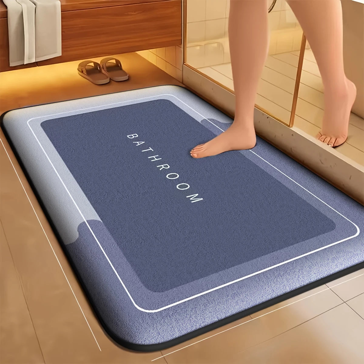 Bathroom flannel absorbent soft floor mat