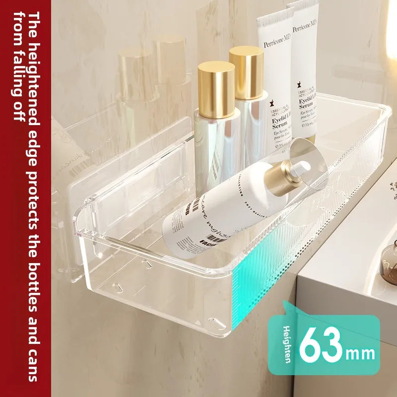 No-Drill Wall-Mounted Cosmetic & Skincare Rack