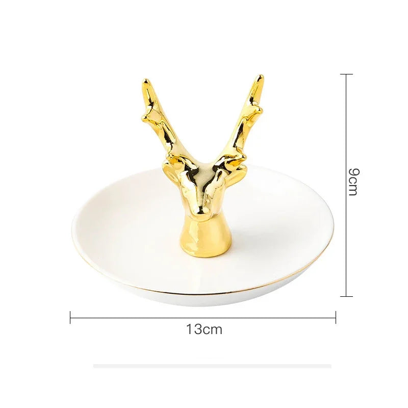Nordic Gold Ceramic Jewelry Tray
