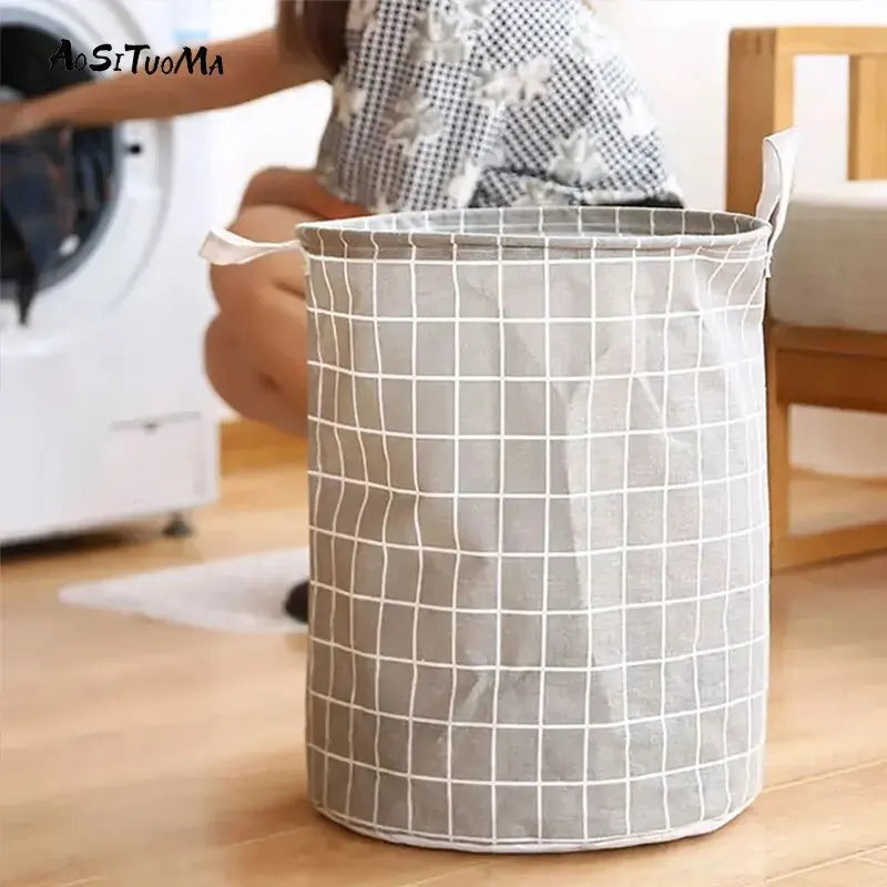 Waterproof Cotton Linen Laundry Hamper