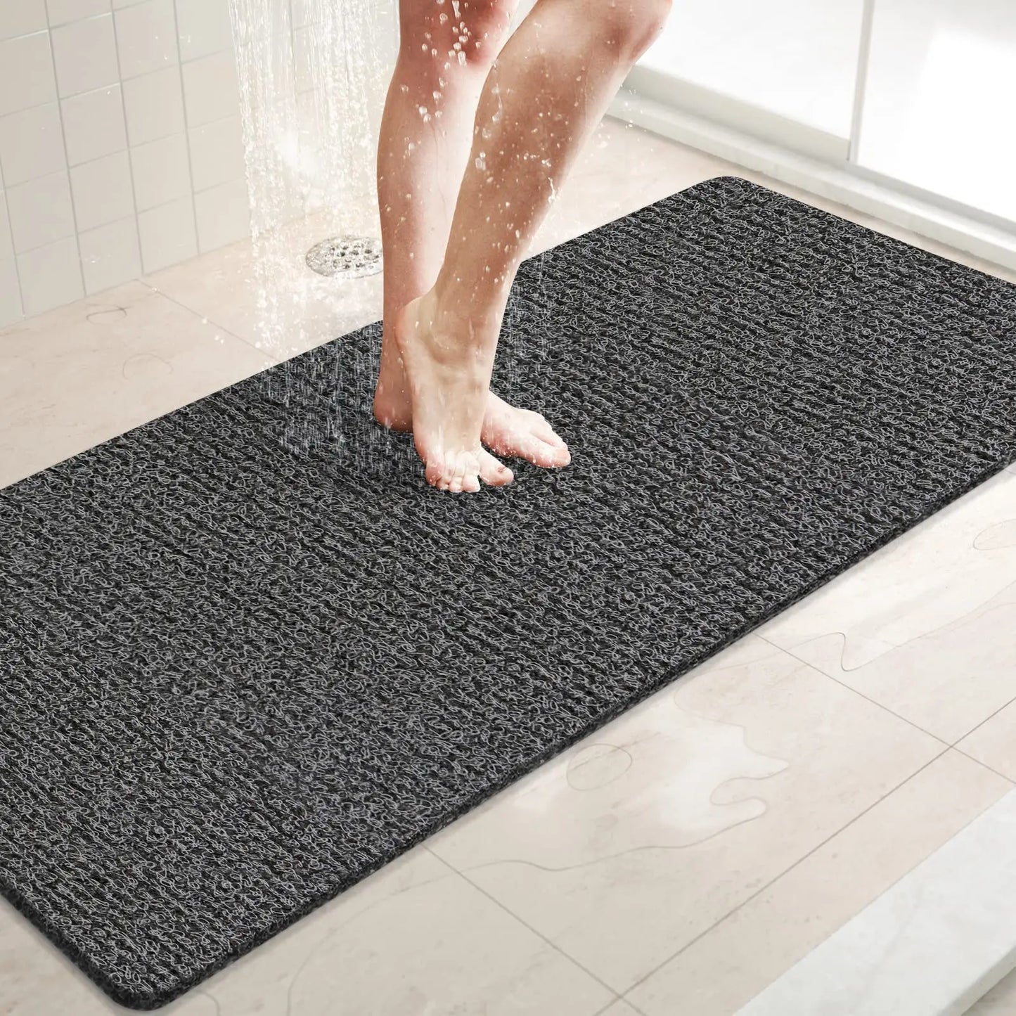 Bathroom Shower Mat – Non-Slip PVC Loofah Rug