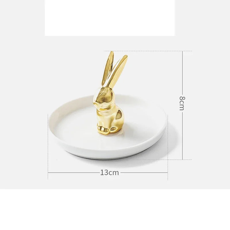 Nordic Gold Ceramic Jewelry Tray
