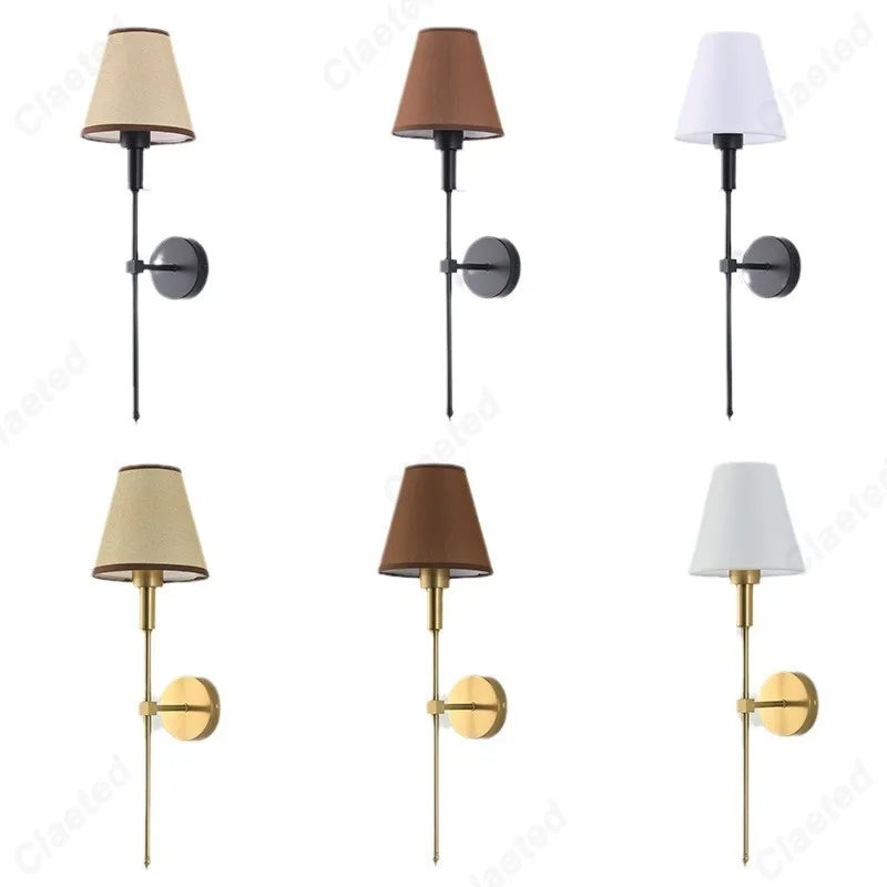 LED Wall Lamp with Fabric Lampshade – E27 Indoor Light