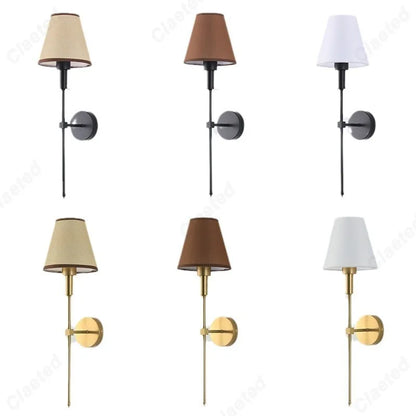 LED Wall Lamp with Fabric Lampshade – E27 Indoor Light