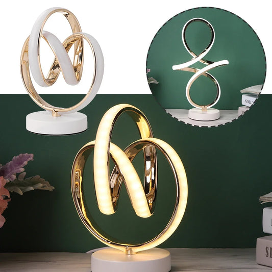 Modern LED Spiral Table Lamp – Eye-Caring Curved Light