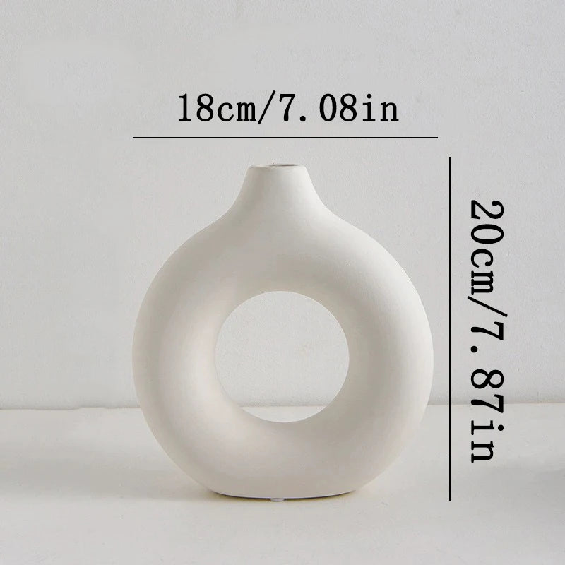 Nordic White Plastic Flower Vase