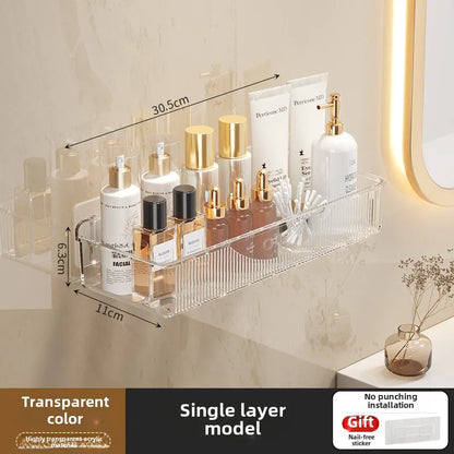 No-Drill Wall-Mounted Cosmetic & Skincare Rack