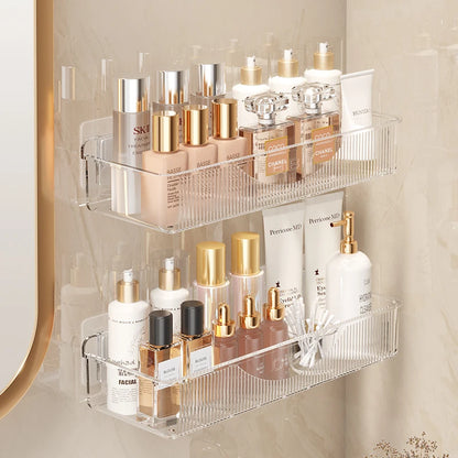 No-Drill Wall-Mounted Cosmetic & Skincare Rack